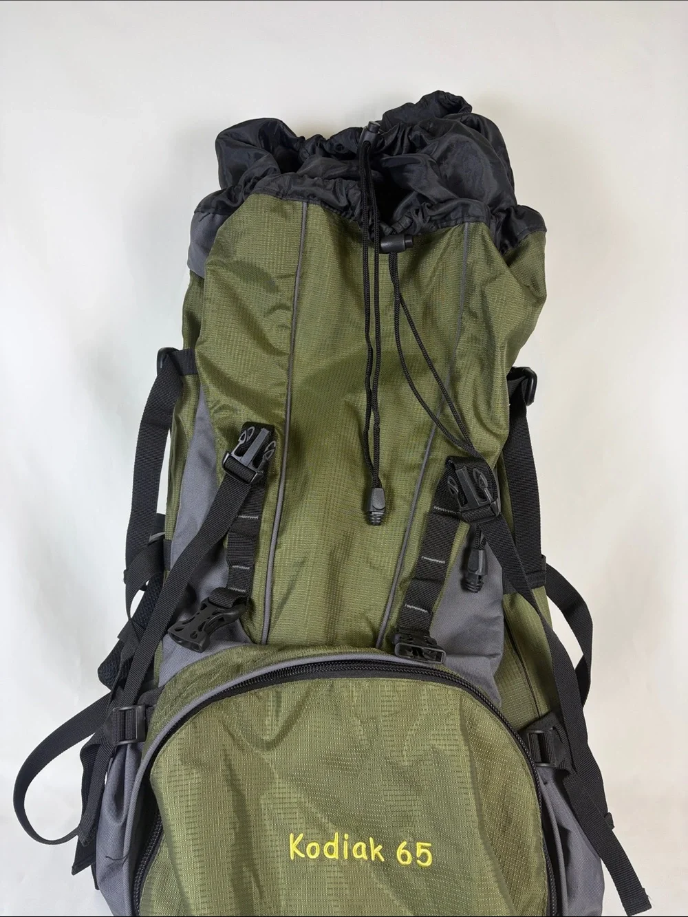 Vintage Golden Bear Kodiak 65L Men's Internal Frame Hiking Backpack Olive/Gray